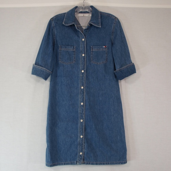 Tommy Hilfiger Dresses & Skirts - Tommy Hilfiger Denim Jean Shirt Dress Size 6